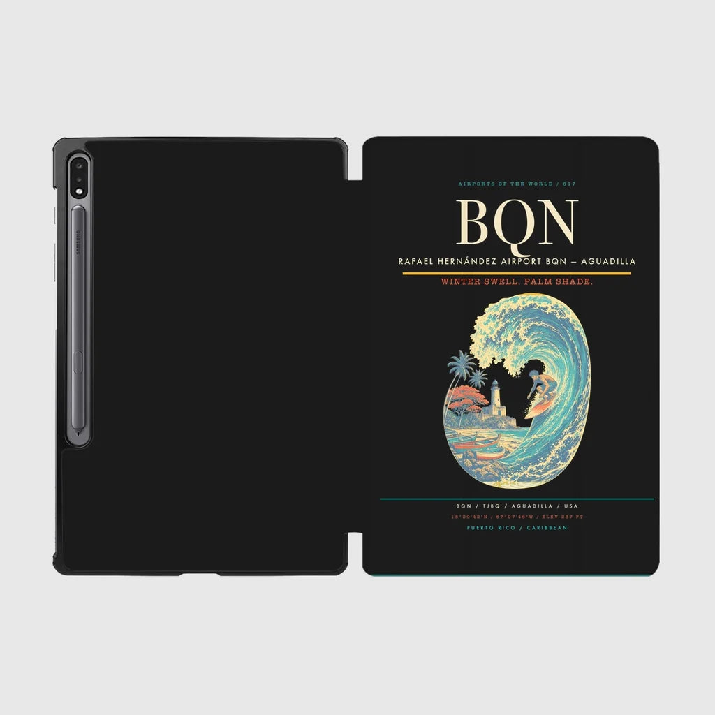 Rafael Hernández Airport (BQN) design on black samsung tablet tablet case