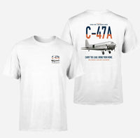 Thumbnail for C-47A Skytrain design on white double-side t-shirt, double-side print