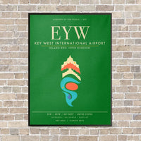 Thumbnail for Key West International Airport EYW - Canvas Framed - Green