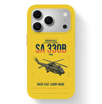 Thumbnail for Aérospatiale SA 330B Puma design on yellow magsafe iphone case, for iPhone 17 Pro