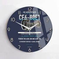 Thumbnail for CF6-80E1 design on navy blue no frame wall clock