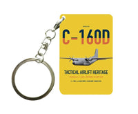Thumbnail for Transall C-160D design on yellow designed key chain, double-side print