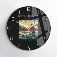 Thumbnail for VINTAGE G4192 - The Trapper's Taxi - Designed Wall Clocks design on black no-frame