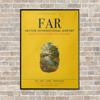 Thumbnail for Hector International Airport FAR vertical canvas print - framed - yellow background