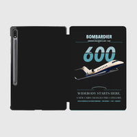 Thumbnail for Bombardier Challenger 600 design on black samsung tablet tablet case