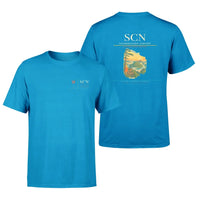 Thumbnail for Saarbrucken Airport (SCN) design printed on turquoise double-side t-shirt