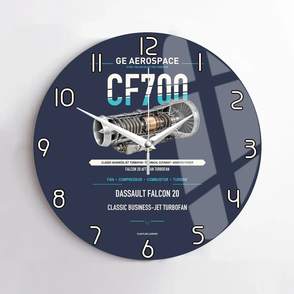 CF700 design on navy blue no frame wall clock