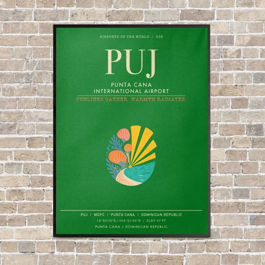 Punta Cana International Airport PUJ - Canvas Framed - Green