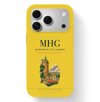 Thumbnail for Mannheim Airport (MHG) design on yellow iPhone 17 Pro MagSafe case