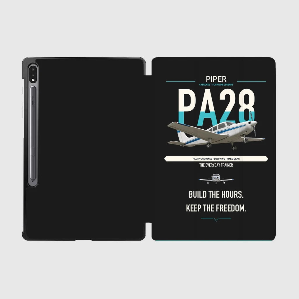 Piper PA-28 Cherokee design on black samsung tablet tablet case