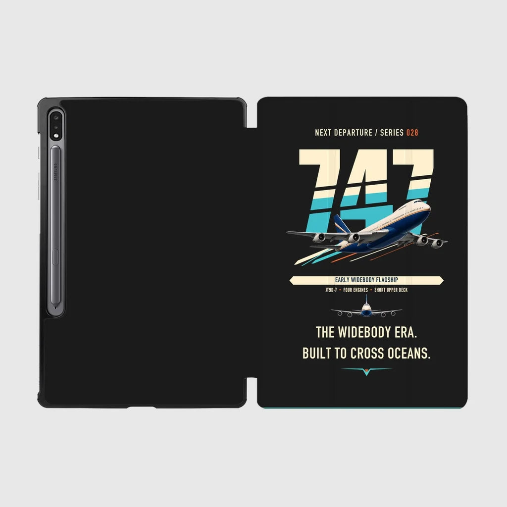 Boeing 747-200B design on black samsung tablet tablet case