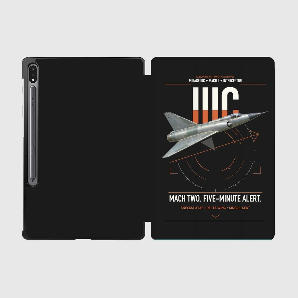 Dassault Mirage IIIC design on black samsung tablet tablet case
