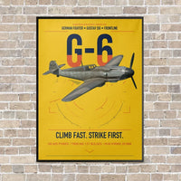 Thumbnail for Messerschmitt Bf 109G-6 vertical canvas print - framed - yellow background