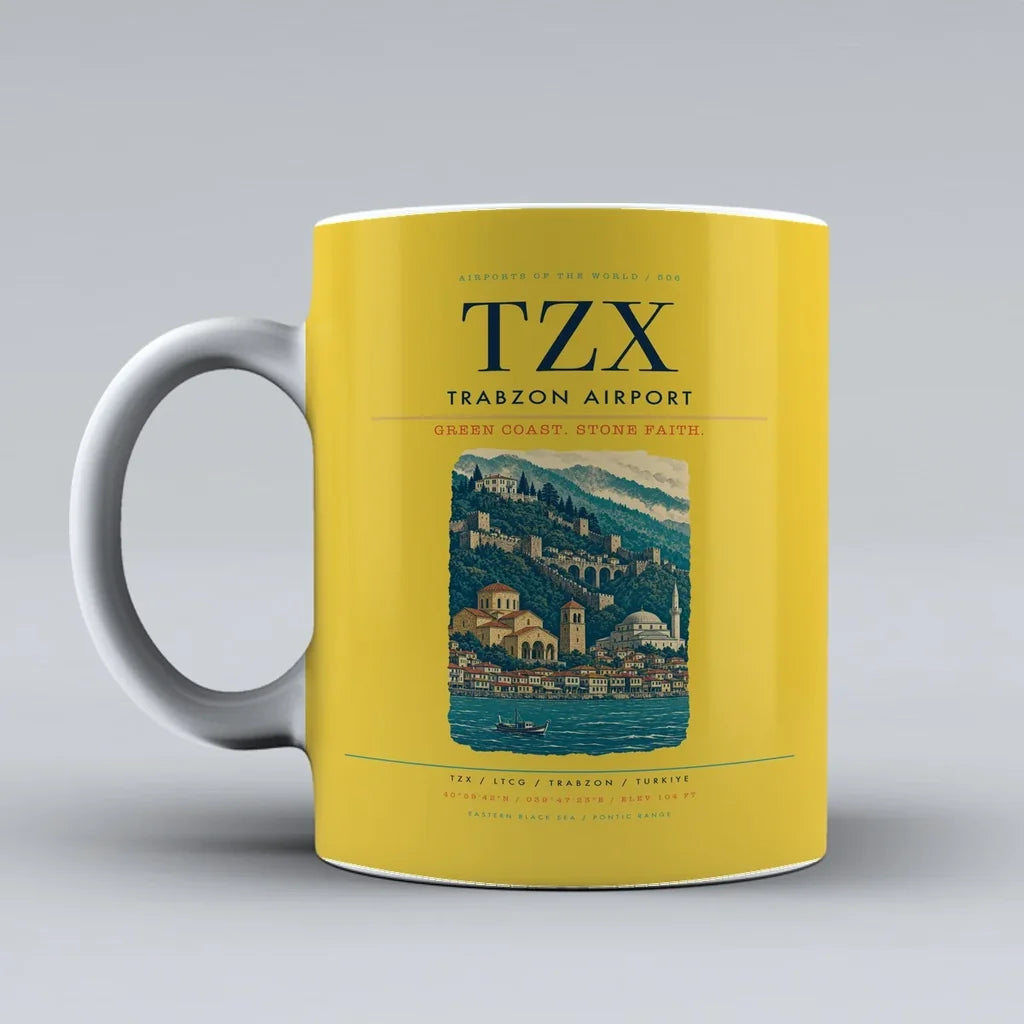 Airport TZX Mug design on yellow trabzon