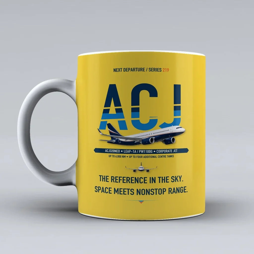 ACJ320neo Mug design on yellow airbus