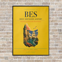 Thumbnail for Brest Bretagne Airport BES - Canvas Framed - Yellow