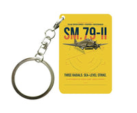 Thumbnail for Savoia-Marchetti SM.79-II Sparviero design on yellow designed key chain, double-side print