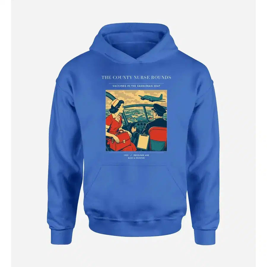 VINTAGE G4481 - The County Nurse Rounds - Premium Hoodie design on blue premium