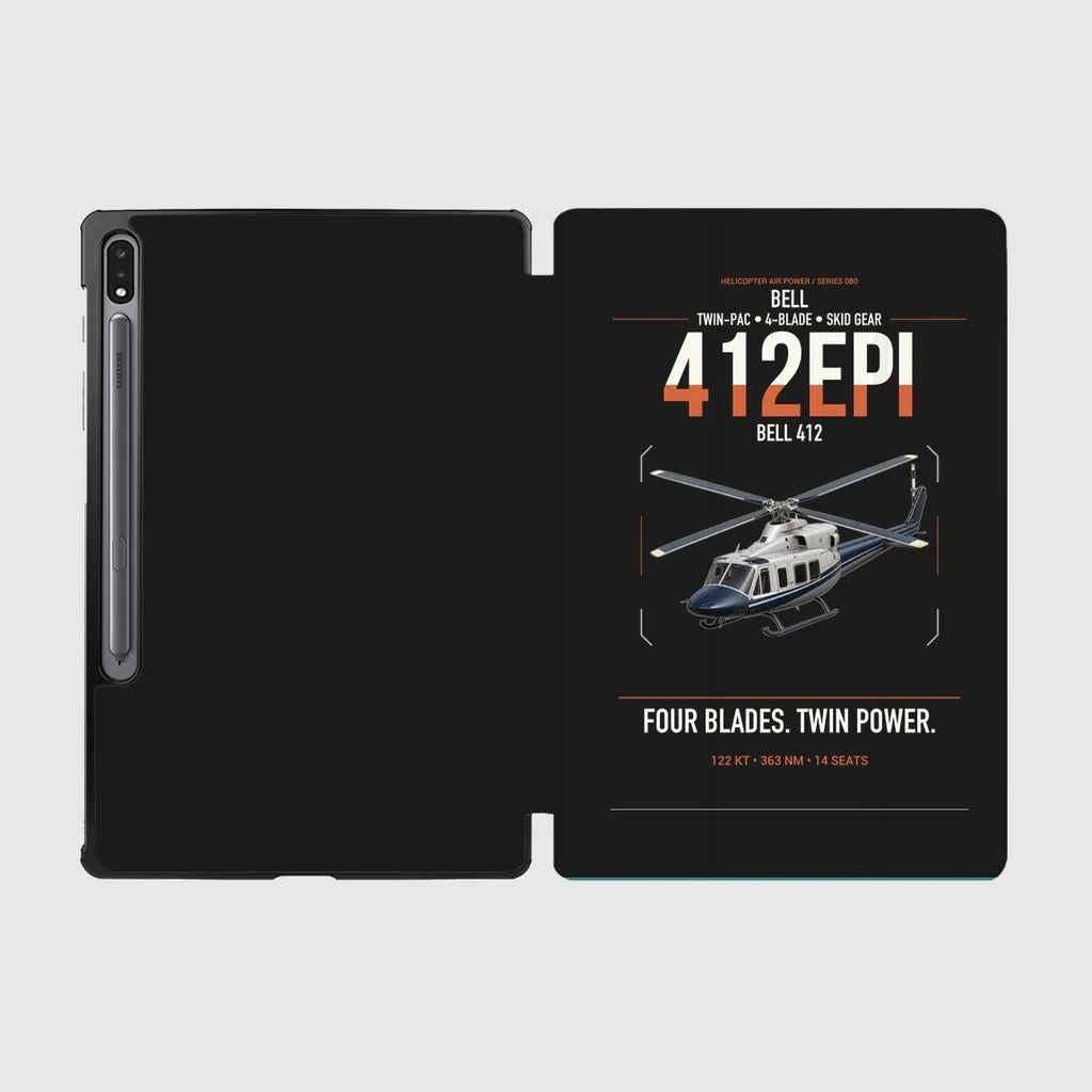 Bell 412EPI design on black samsung tablet tablet case