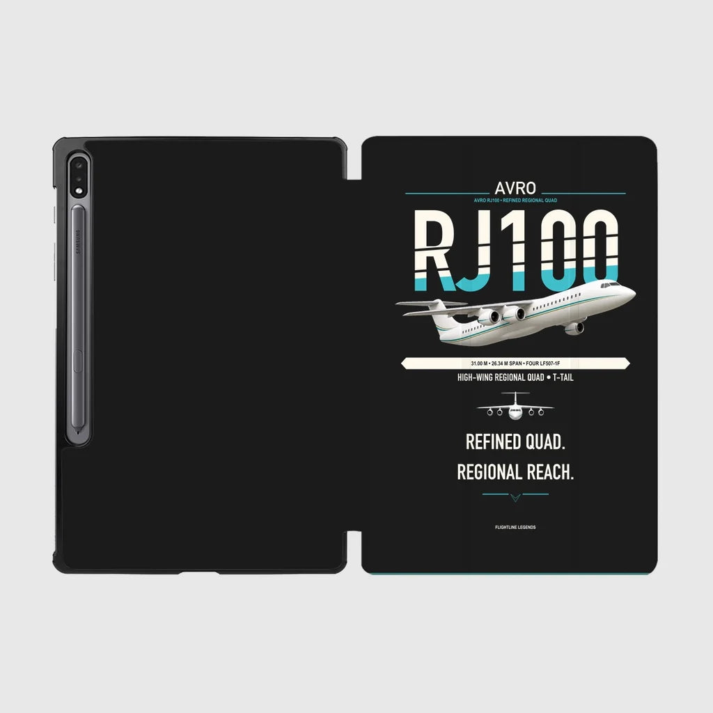 Avro RJ100 design on black samsung tablet tablet case