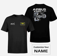 Thumbnail for Airbus A350 & Trent XWB Engine aviation design printed on soft cotton double-side print T-shirt.