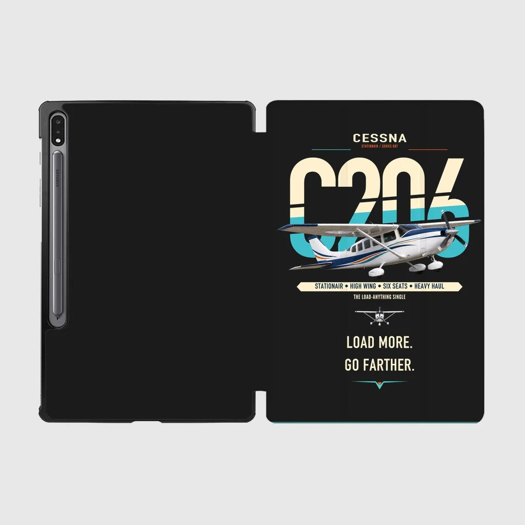 Cessna 206 Stationair design on black samsung tablet tablet case