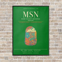 Thumbnail for Dane County Regional Airport Madison MSN - Canvas Framed - Green