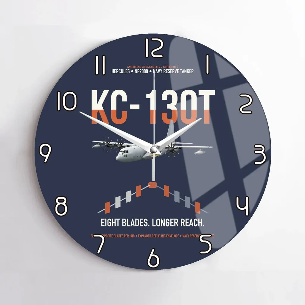 KC-130T NP2000 design on navy blue no frame wall clock