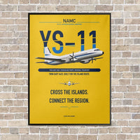 Thumbnail for NAMC YS-11A vertical canvas print - framed - yellow background