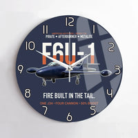 Thumbnail for F6U-1 Pirate Fire Built in the Tail design on navy blue no frame wall clock