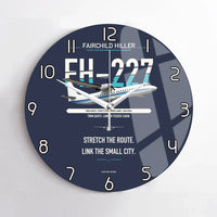 Thumbnail for Fairchild Hiller FH-227B design on navy blue no frame wall clock