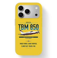 Thumbnail for Socata TBM 850 design on yellow magsafe iphone case, for iPhone 17 Pro