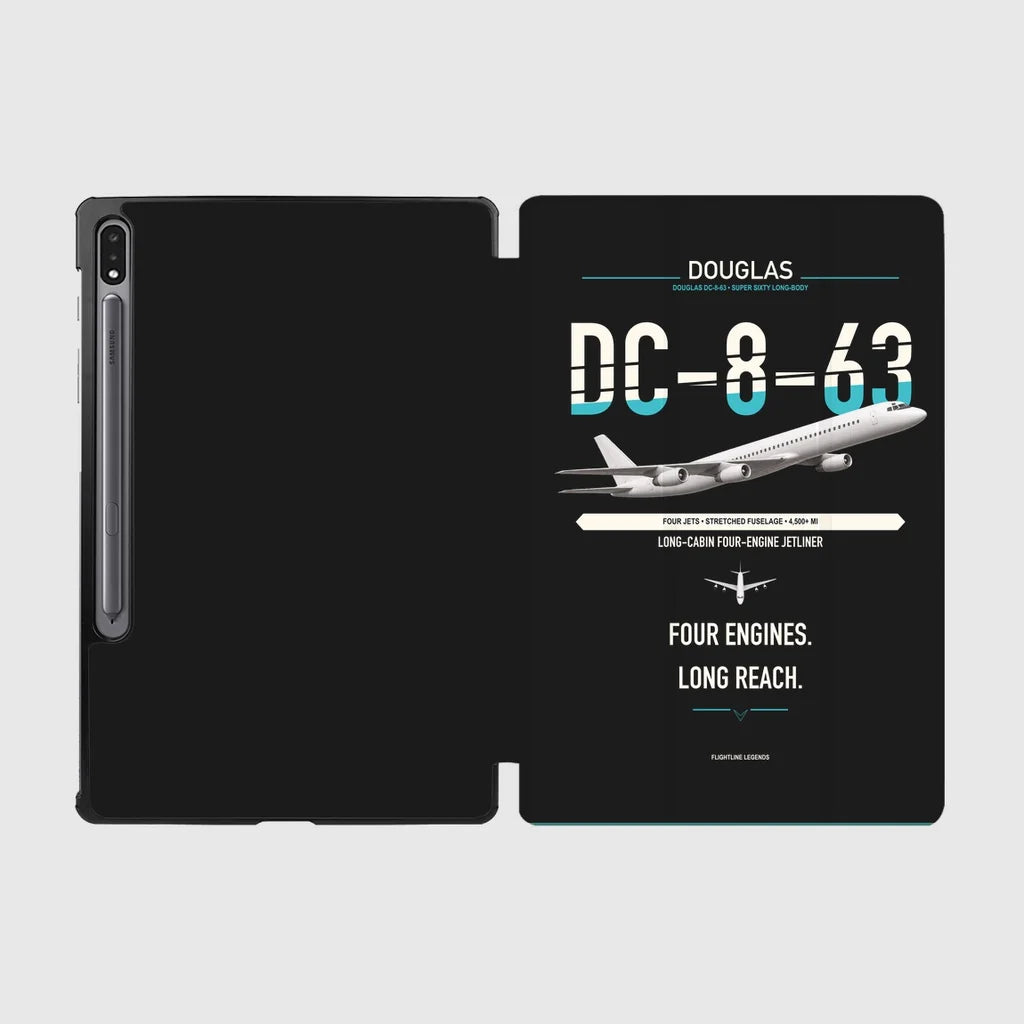 Douglas DC-8-63 design on black samsung tablet tablet case