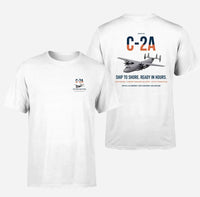Thumbnail for C-2A Greyhound design on white double-side t-shirt, double-side print