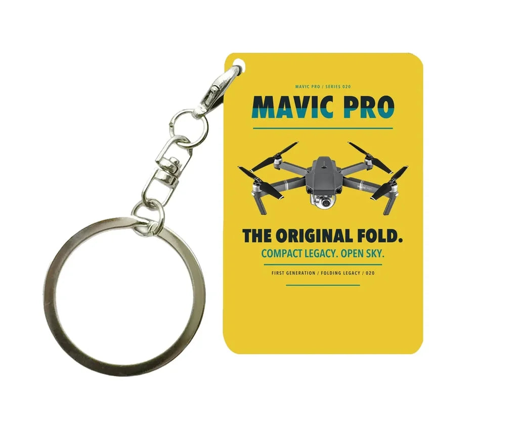 DJI Mavic Pro Key Chain design on yellow key chain