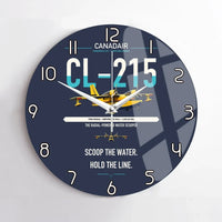 Thumbnail for Canadair CL-215 design on navy blue no frame wall clock