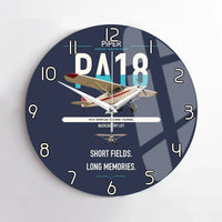 Thumbnail for Piper PA-18 Super Cub design on navy blue no frame wall clock