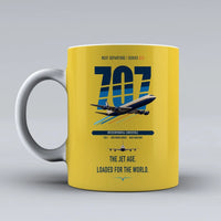 Thumbnail for Boeing 707-320C double-side print on yellow ceramic mug