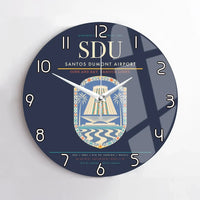 Thumbnail for Santos Dumont Airport (SDU) design on navy blue no frame wall clock
