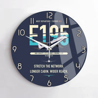 Thumbnail for Embraer E195 design on navy blue no frame wall clock