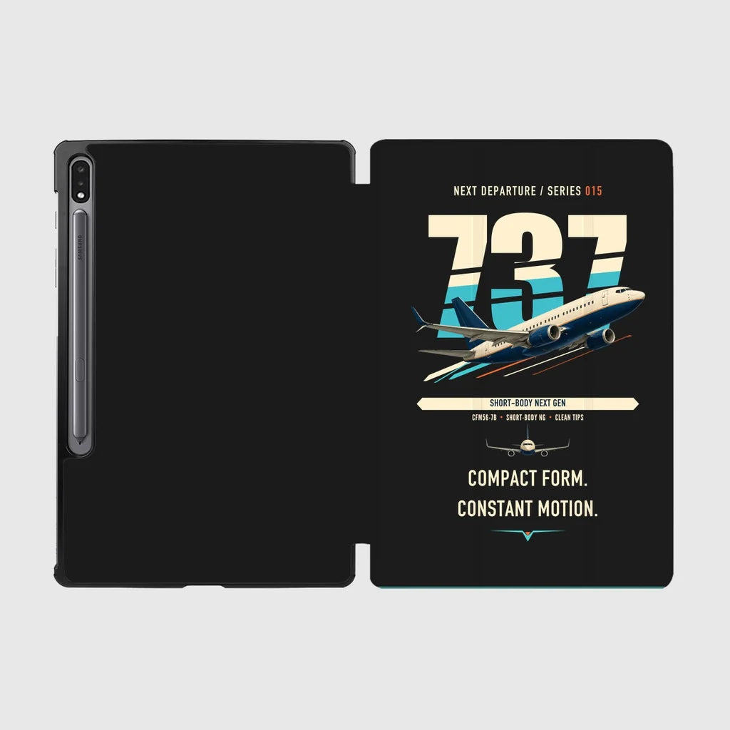 Boeing 737-700 NG design on black samsung tablet tablet case