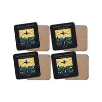 Thumbnail for The Runway Light River - Designed Coasters design on black 4-pieces-set