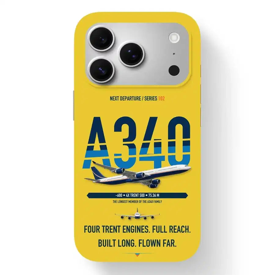 Airbus A340-600 Case design on yellow iphone case