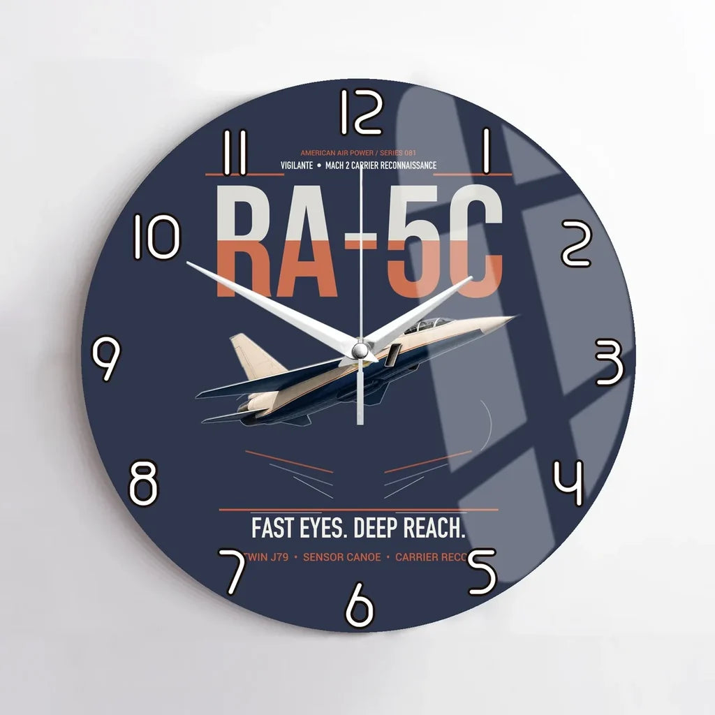 RA-5C Vigilante design on navy blue no frame wall clock