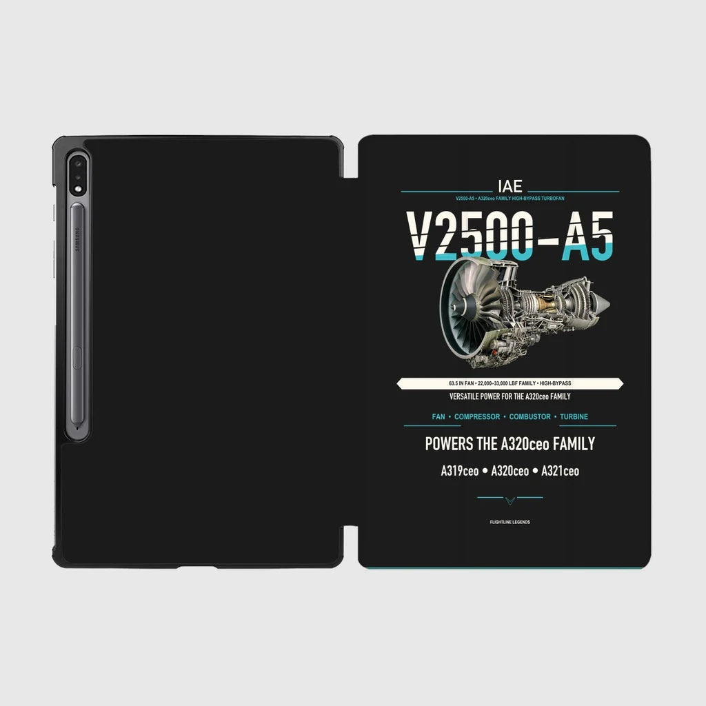 V2500-A5 design on black samsung tablet tablet case