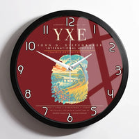 Thumbnail for Saskatoon John G. Diefenbaker International Airport YXE Wall-Clock Framed - Dark Red