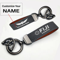 Thumbnail for FijiAirways Airlines Horseshoe Buckle key chain, Gray + Name
