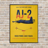 Thumbnail for AJ-2 Savage Tanker vertical canvas print - framed - yellow background