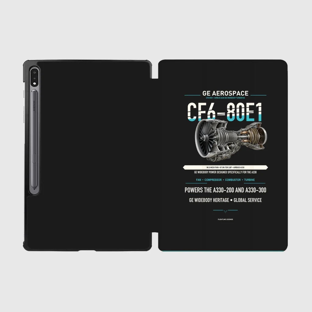 CF6-80E1 design on black samsung tablet tablet case