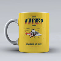 Thumbnail for Leonardo AW109SP GrandNew design on yellow ceramic mug, double-side print